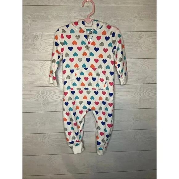 Carter’s hooded fleece romper with glitter hearts size 18 months - Picture 5 of 5